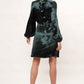 Louche Daria Satin Long Sleeve Mini Dress