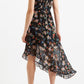 Louche Dina Carpathian Florals Print Asymmetric Strappy Midi Dress