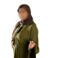 V Neck Abaya with Tassel in Olive Green - Elegant Long Sleeve Dress for Women