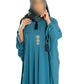 Colour Abaya with Brooch - High-Quality Fabric Elegant and Versatile Abaya for Any Occasion