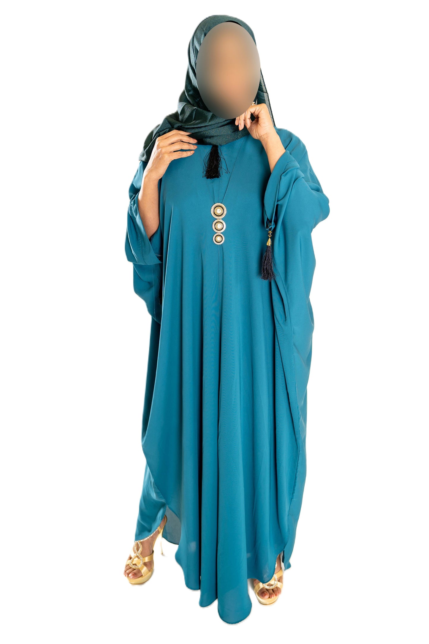 Colour Abaya with Brooch - High-Quality Fabric Elegant and Versatile Abaya for Any Occasion