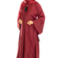V Neck Abaya with Tassel in Olive Green - Elegant Long Sleeve Dress for Women