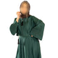 V Neck Abaya with Tassel in Olive Green - Elegant Long Sleeve Dress for Women