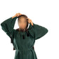 V Neck Abaya with Tassel in Olive Green - Elegant Long Sleeve Dress for Women
