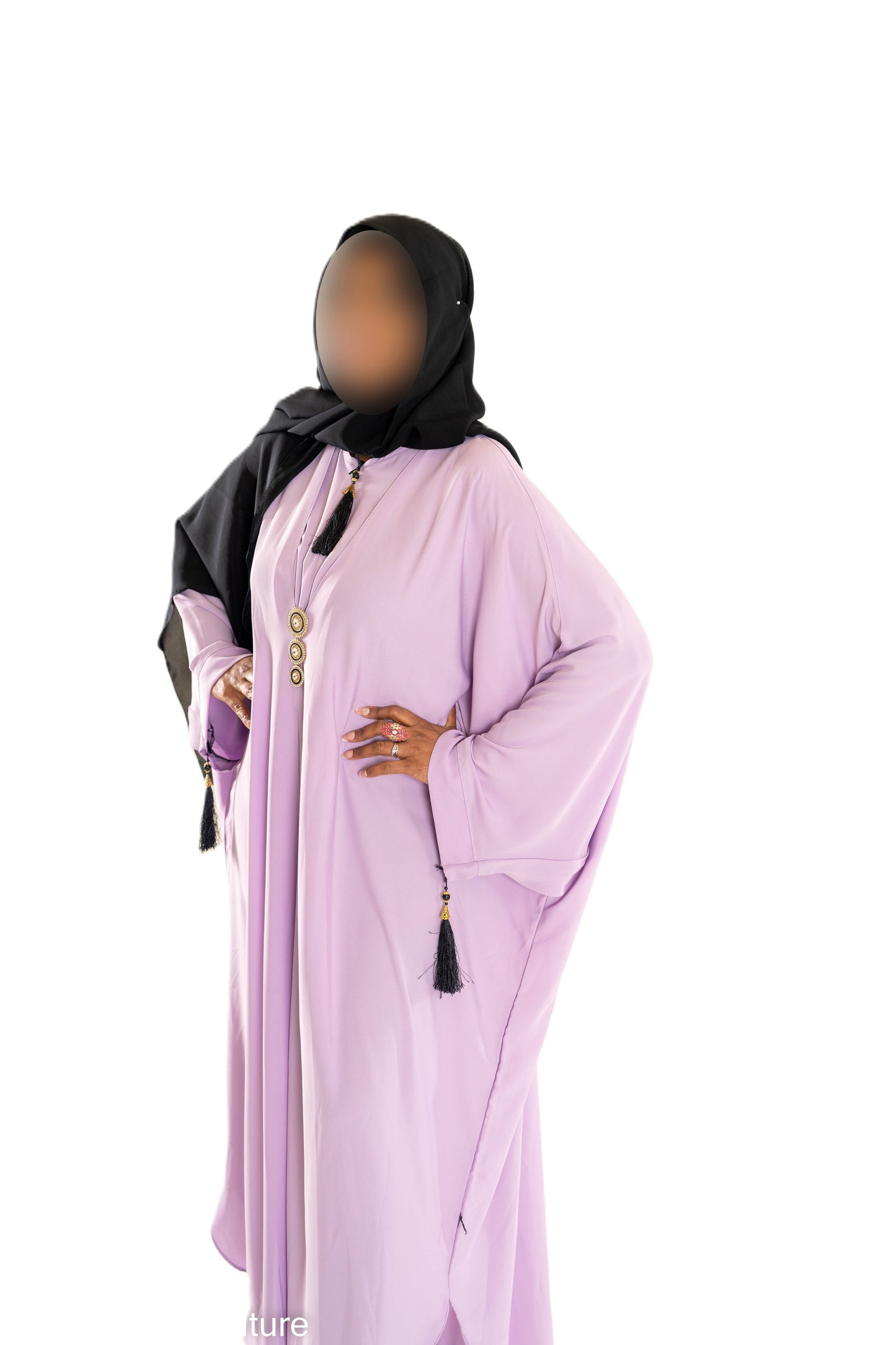 Colour Abaya with Brooch - High-Quality Fabric Elegant and Versatile Abaya for Any Occasion