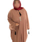 Colour Abaya with Brooch - High-Quality Fabric Elegant and Versatile Abaya for Any Occasion