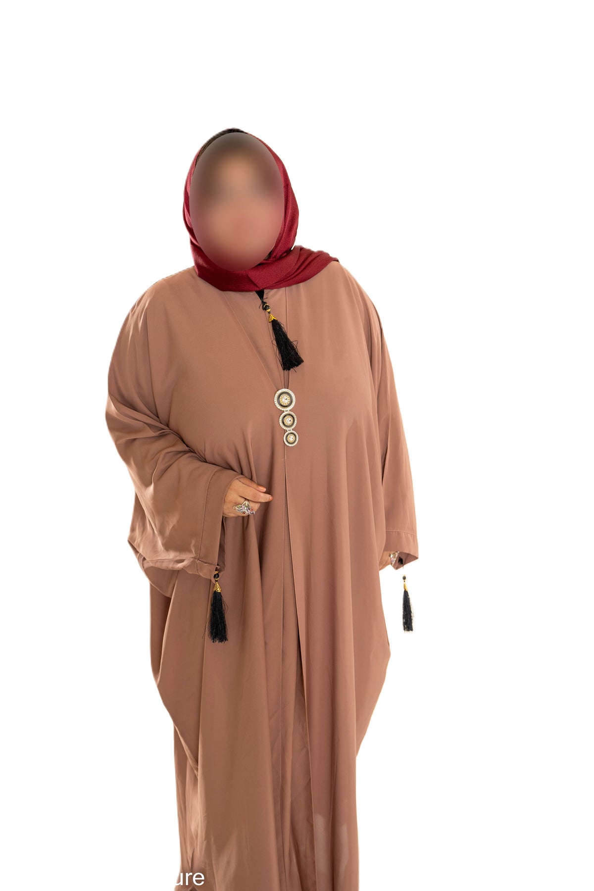 Colour Abaya with Brooch - High-Quality Fabric Elegant and Versatile Abaya for Any Occasion