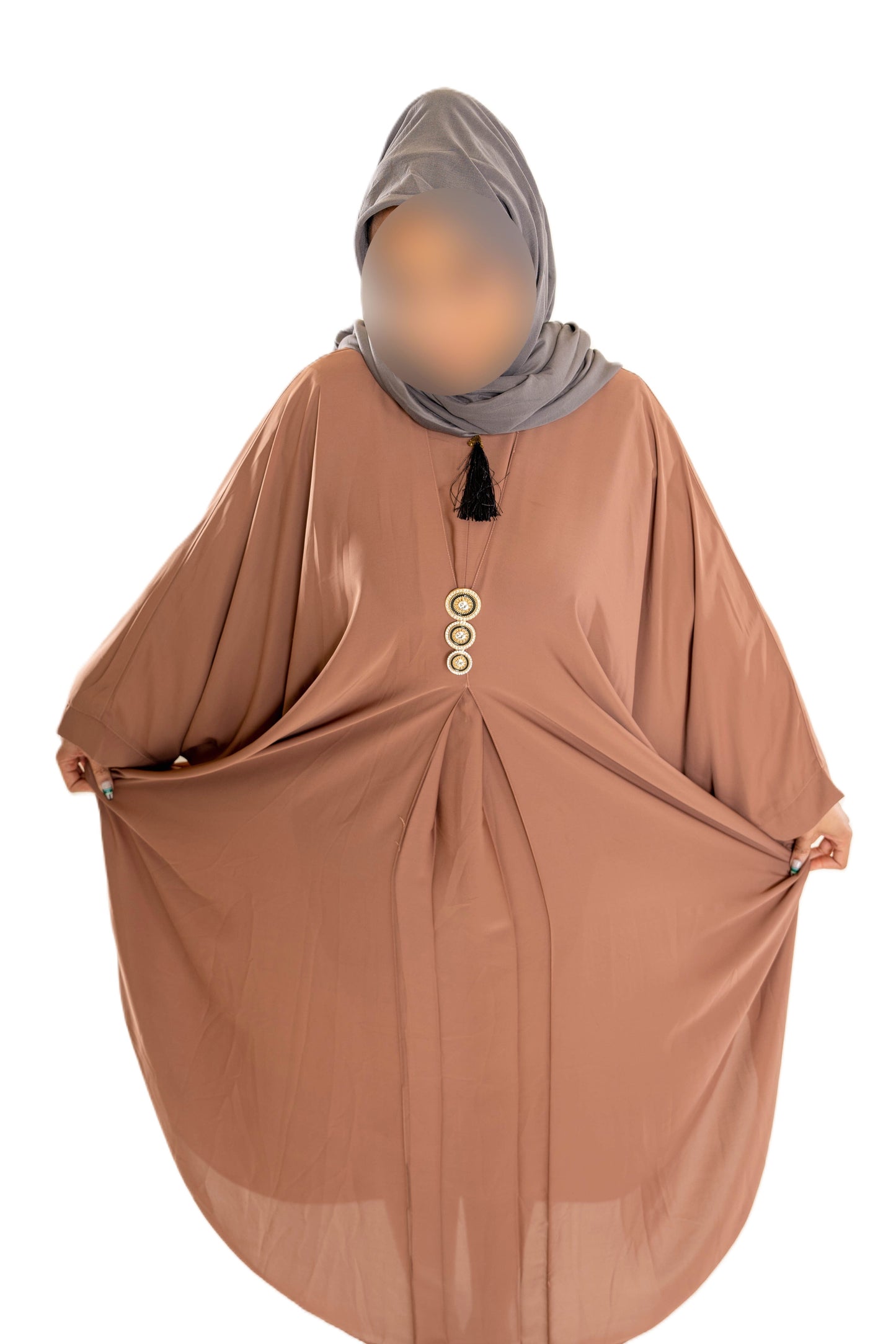 Colour Abaya with Brooch - High-Quality Fabric Elegant and Versatile Abaya for Any Occasion