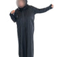 Black DMC Lined Abaya - Elegant Long Sleeve Islamic Clothing for Women