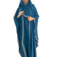 Elegant 3 Piece Fancy Abaya with Hood in Luxurious Chiffon Fabric for Any Occasion