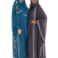 Elegant 3 Piece Fancy Abaya with Hood in Luxurious Chiffon Fabric for Any Occasion