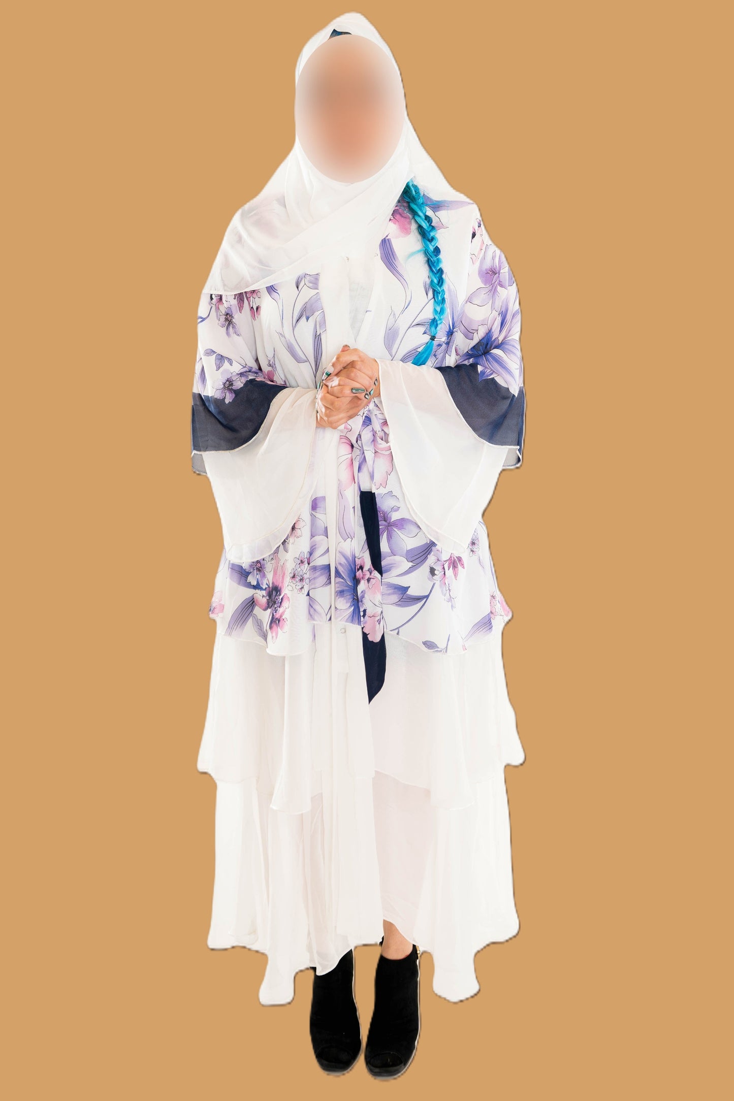Printed Chiffon Abaya - High-Quality Fabric, Lightweight & Breathable, Elegant Design, Versatile & Fashionable for All Occasions