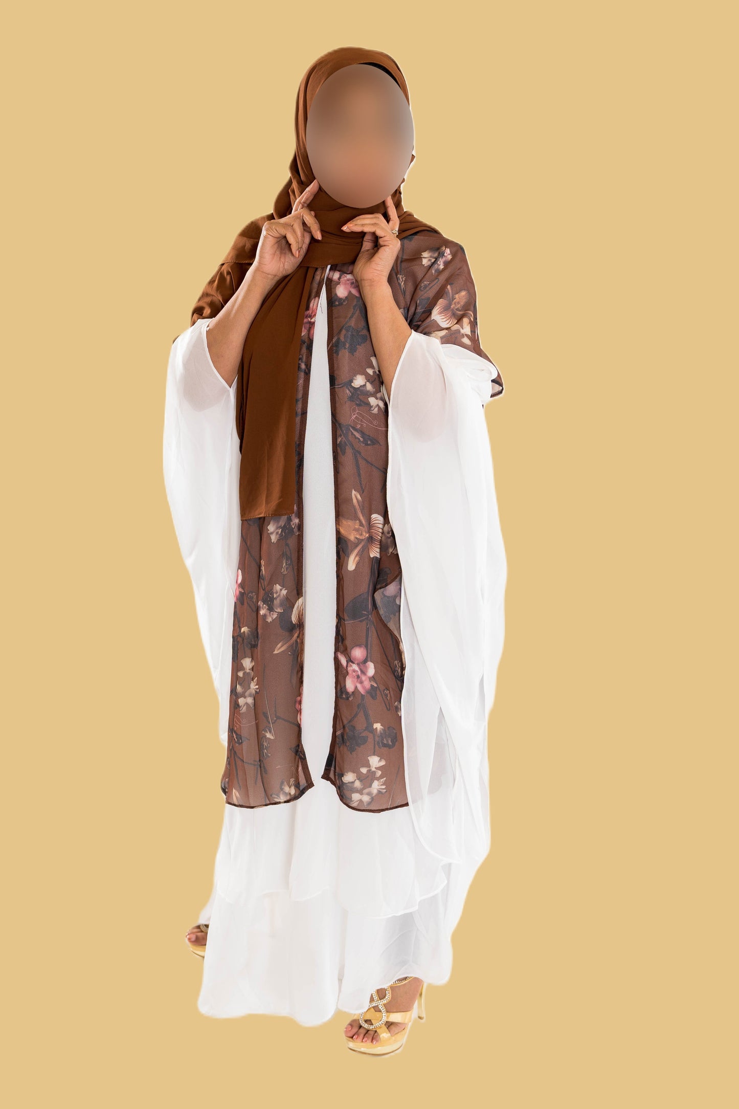 Printed Chiffon Abaya - High-Quality Fabric, Lightweight & Breathable, Elegant Design, Versatile & Fashionable for All Occasions