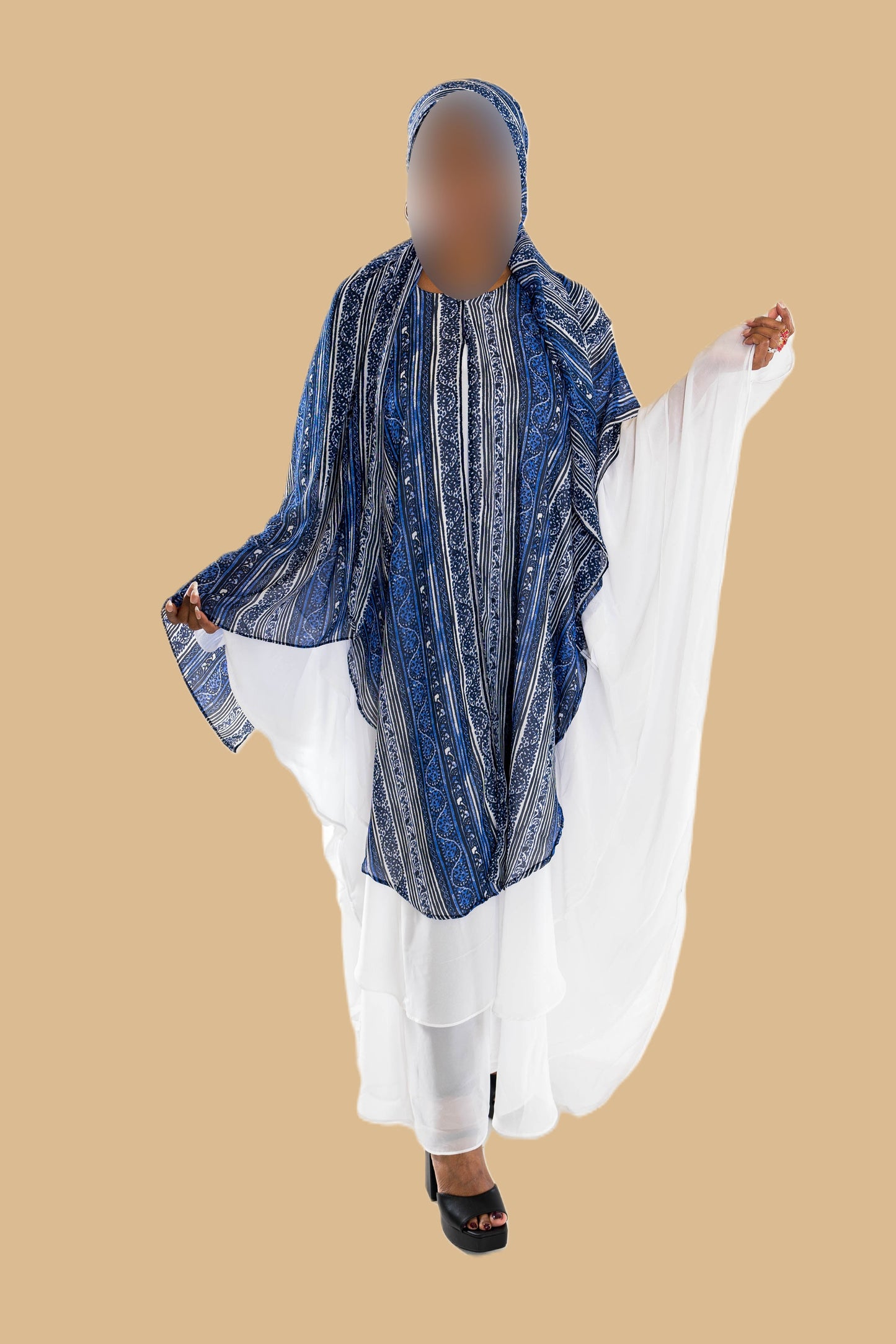 Printed Chiffon Abaya - High-Quality Fabric, Lightweight & Breathable, Elegant Design, Versatile & Fashionable for All Occasions