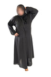 Black Cut Dana C Abaya with Elegant Embroidery and Long Sleeves for Modest Wear