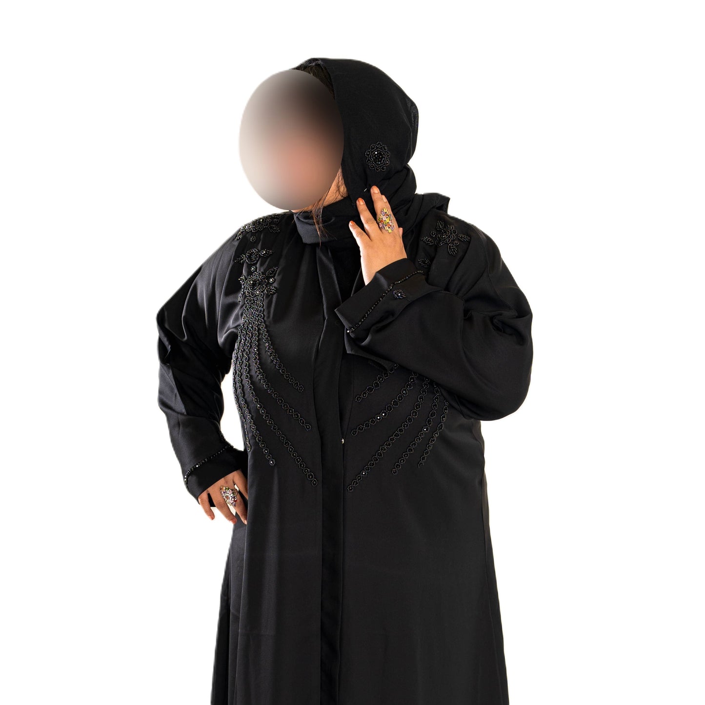 Black Cut Dana C Abaya with Elegant Embroidery and Long Sleeves for Modest Wear