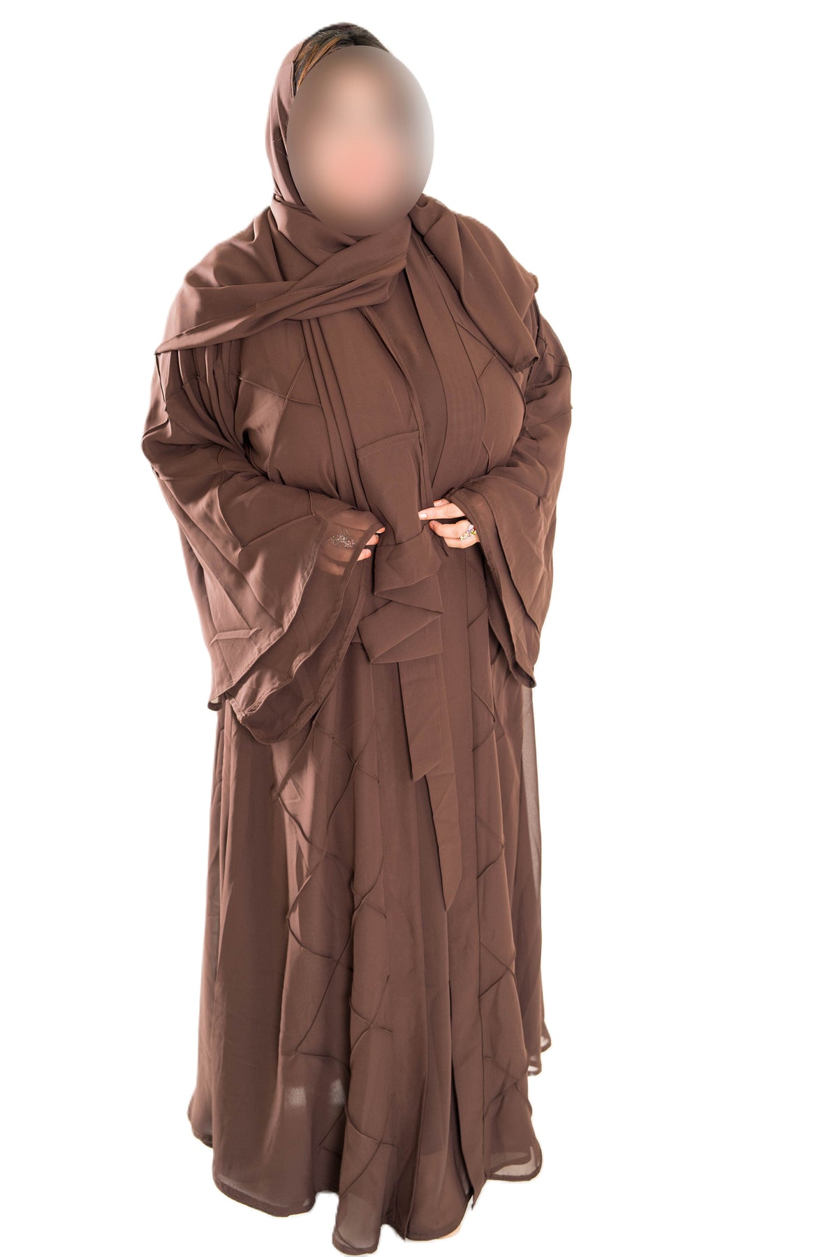 Chiffon Triple Layered Abaya Design - Elegant Brown Abaya with Three Layers for Comfort and Style