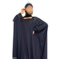 Blue Cutdana Abaya - Elegant Long Sleeve Dress with Unique Cutdana Design for Women