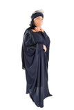Blue Cutdana Abaya - Elegant Long Sleeve Dress with Unique Cutdana Design for Women