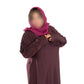 Colour abaya with pleated sleeves and pearls - Scarf sold separately