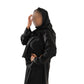 Colour abaya with pleated sleeves and pearls - Scarf sold separately