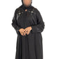Black Cut Dana on Back Abaya with Elegant Embroidery and Soft Fabric for Comfort