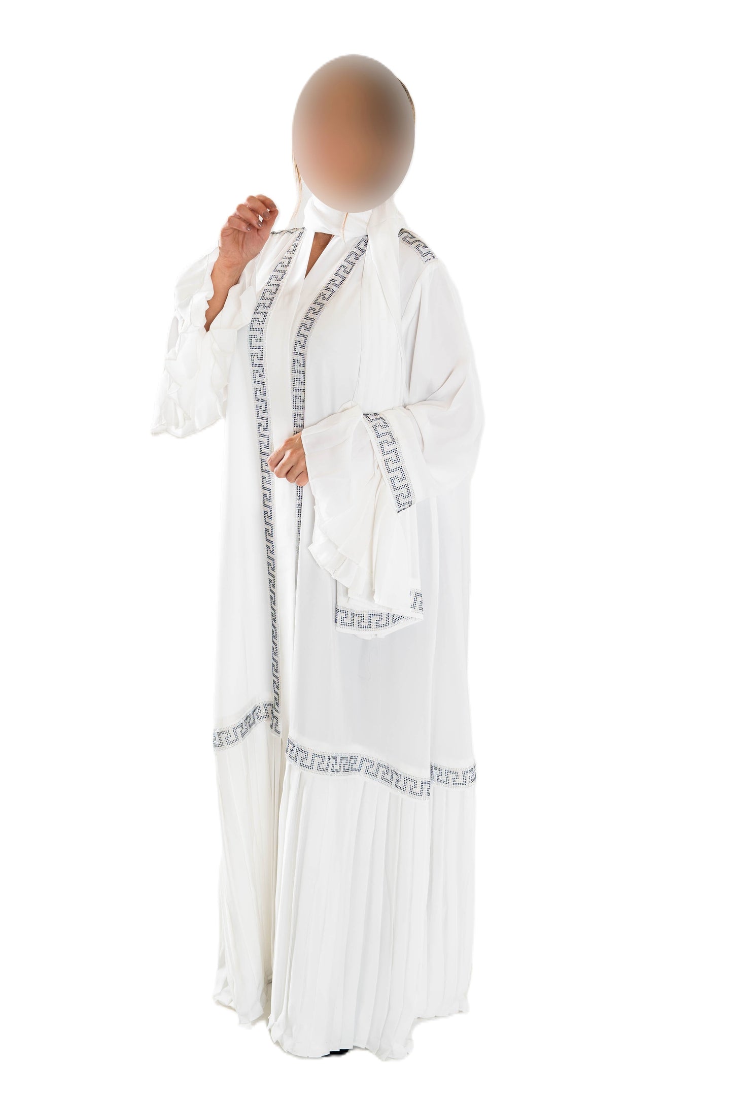 Double Layered Frill Sleeve Abaya with High-Quality Fabric for Comfort and Style Elegant and Sophisticated Design