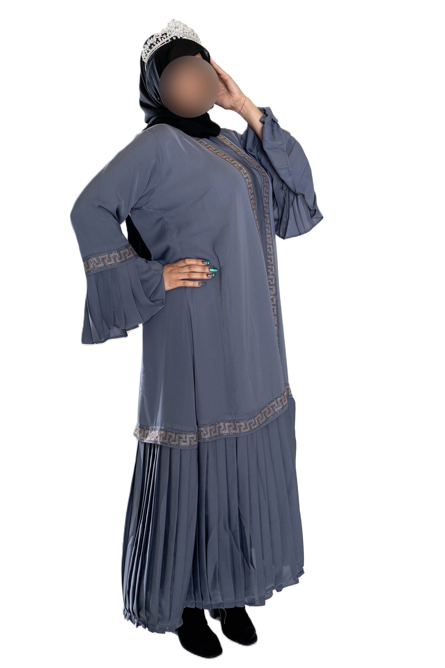 Double Layered Frill Sleeve Abaya with High-Quality Fabric for Comfort and Style Elegant and Sophisticated Design