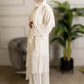 Chiffon Triple Layered Abaya in Vibrant Teal for Elegance and Comfort