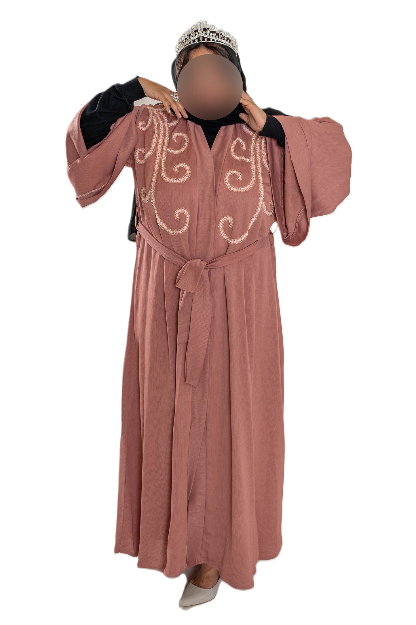 Pearl embroidered Abaya