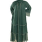 Chiffon Triple Layered Abaya in Vibrant Teal for Elegance and Comfort