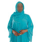 Chiffon Triple Layered Abaya in Vibrant Teal for Elegance and Comfort