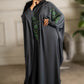 Coloured Embroidered Butterfly Abaya with Intricate Embroidery High-Quality Materials for Comfort and Durability Modest Style Staple Piece