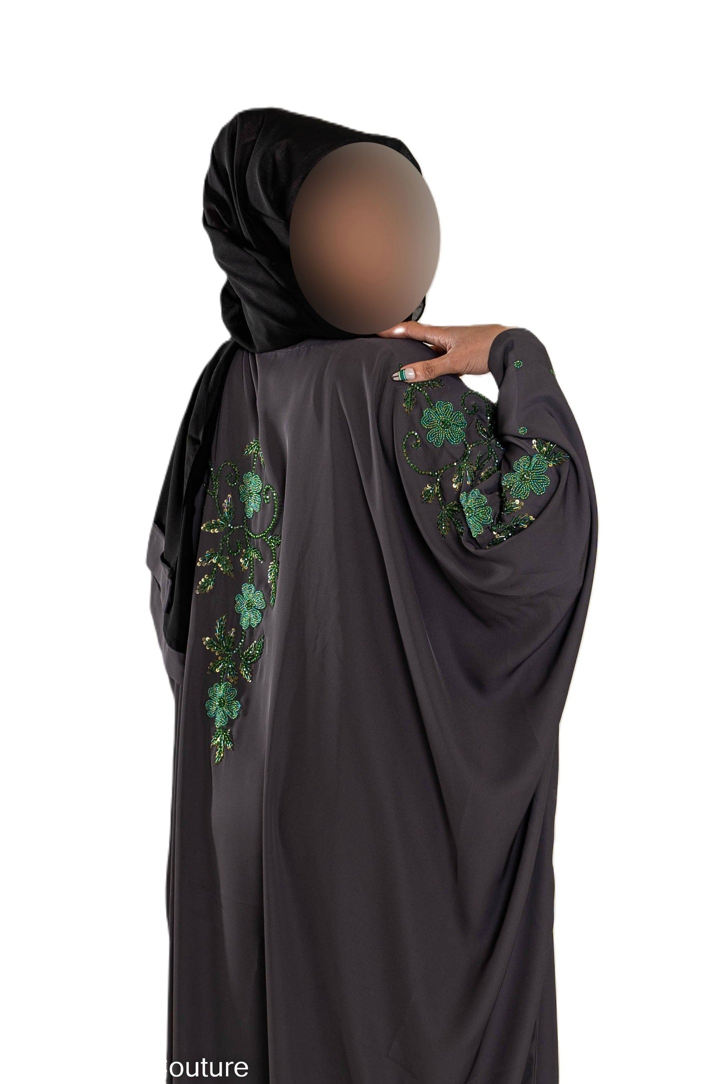Coloured Embroidered Butterfly Abaya with Intricate Embroidery High-Quality Materials for Comfort and Durability Modest Style Staple Piece