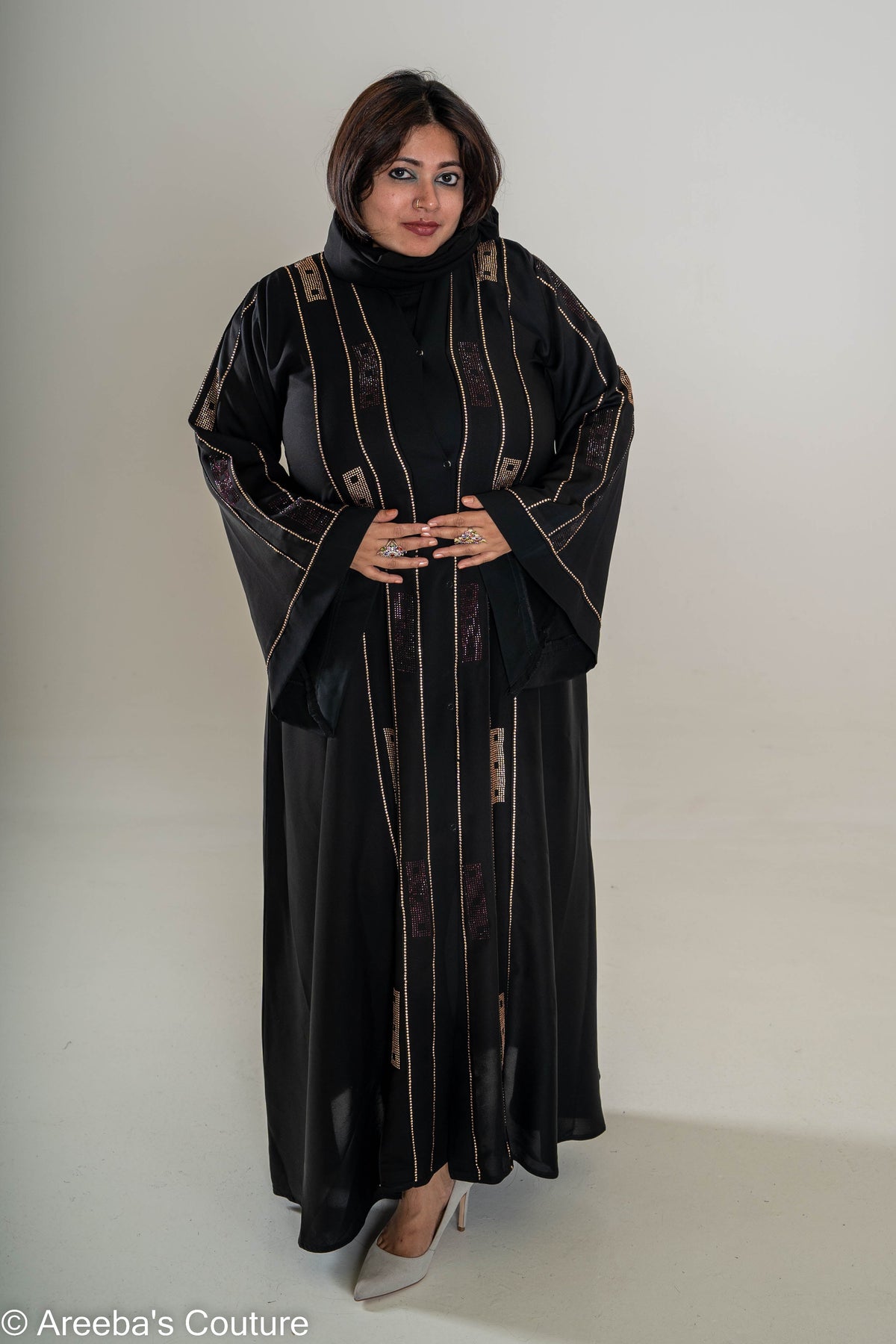Rose Gold DMC abaya from Areeba's Couture
