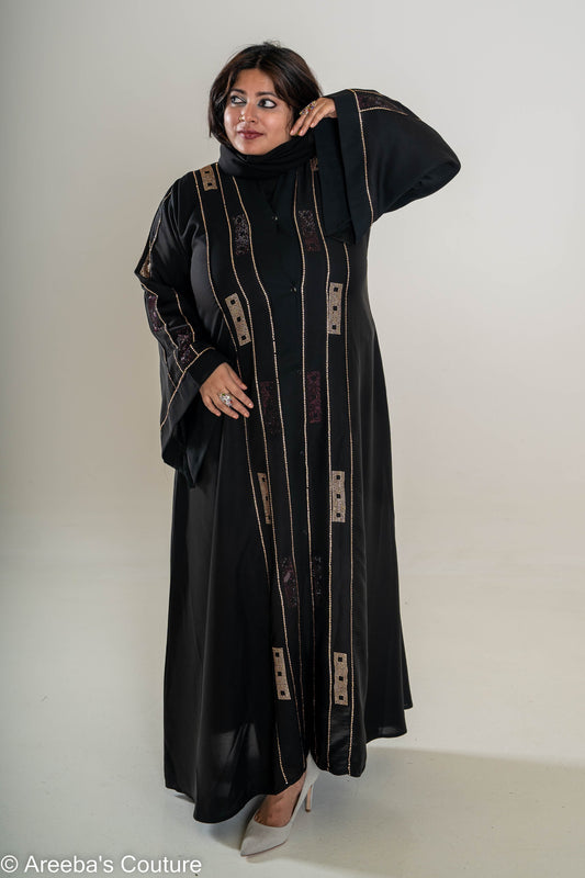 Rose Gold DMC abaya from Areeba's Couture