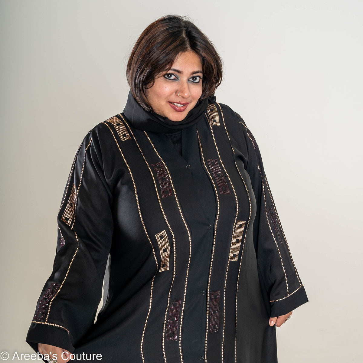 Rose Gold DMC abaya from Areeba's Couture