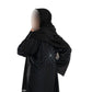 Black on Black Cut Dana Abaya with Exquisite Embellishments for Timeless Comfort and Fashion