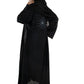 Black on Black Cut Dana Abaya with Exquisite Embellishments for Timeless Comfort and Fashion