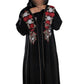 Embroidered Black Abaya with Intricate Floral Details High-Quality Materials for Modern Women's Wardrobe