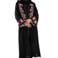 Embroidered Black Abaya with Intricate Floral Details High-Quality Materials for Modern Women's Wardrobe