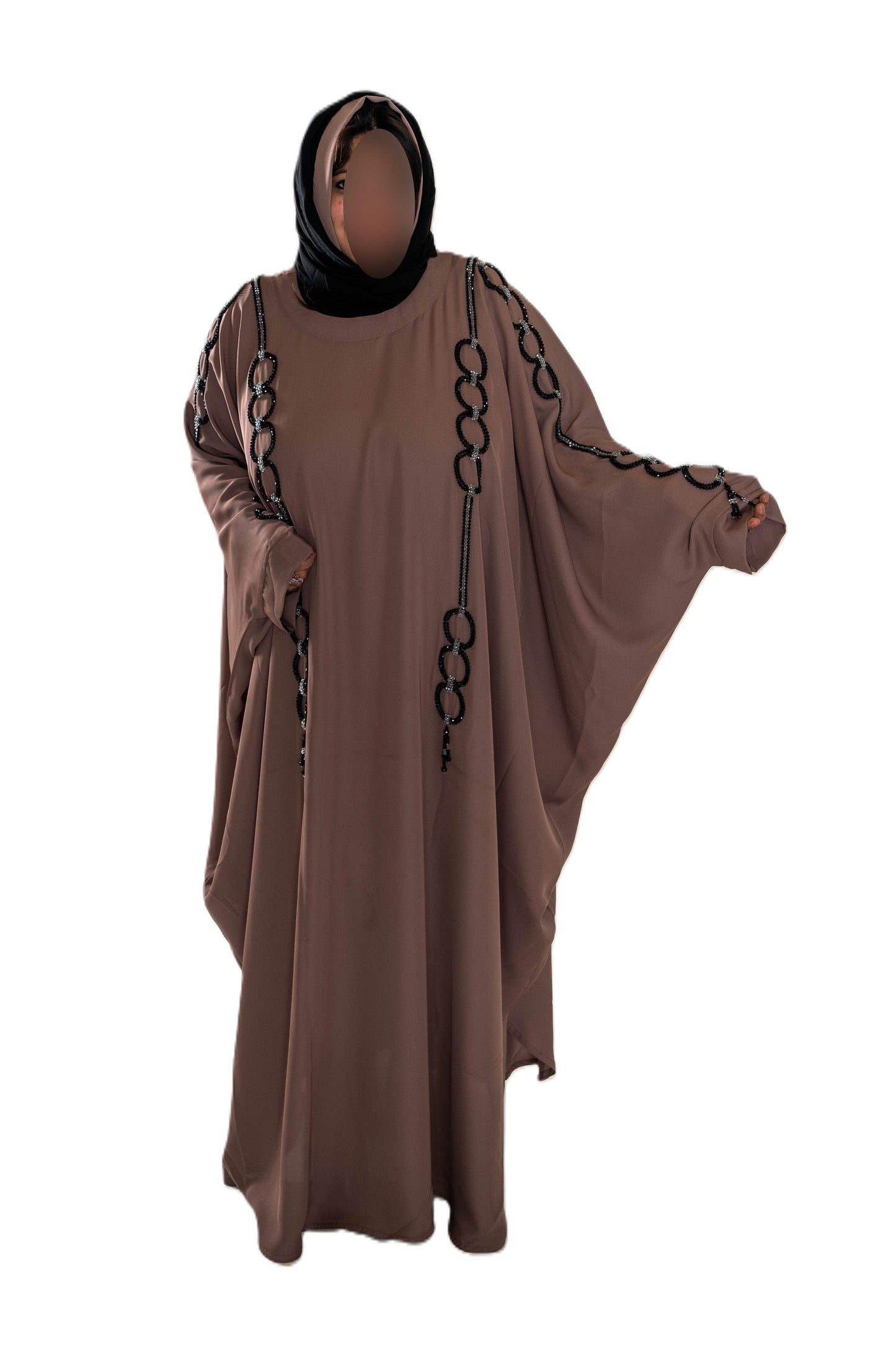 Elegant Pearls Embroidered Colour Abaya with High-Quality Materials for Special Occasions and Everyday Wear