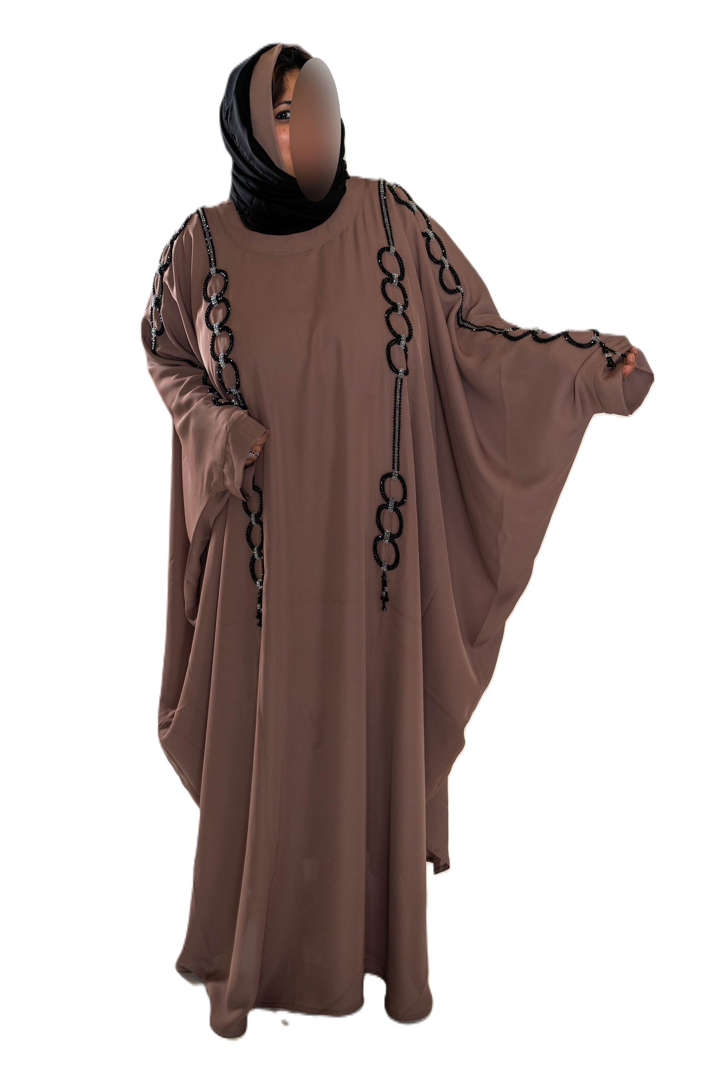 Elegant Pearls Embroidered Colour Abaya with High-Quality Materials for Special Occasions and Everyday Wear