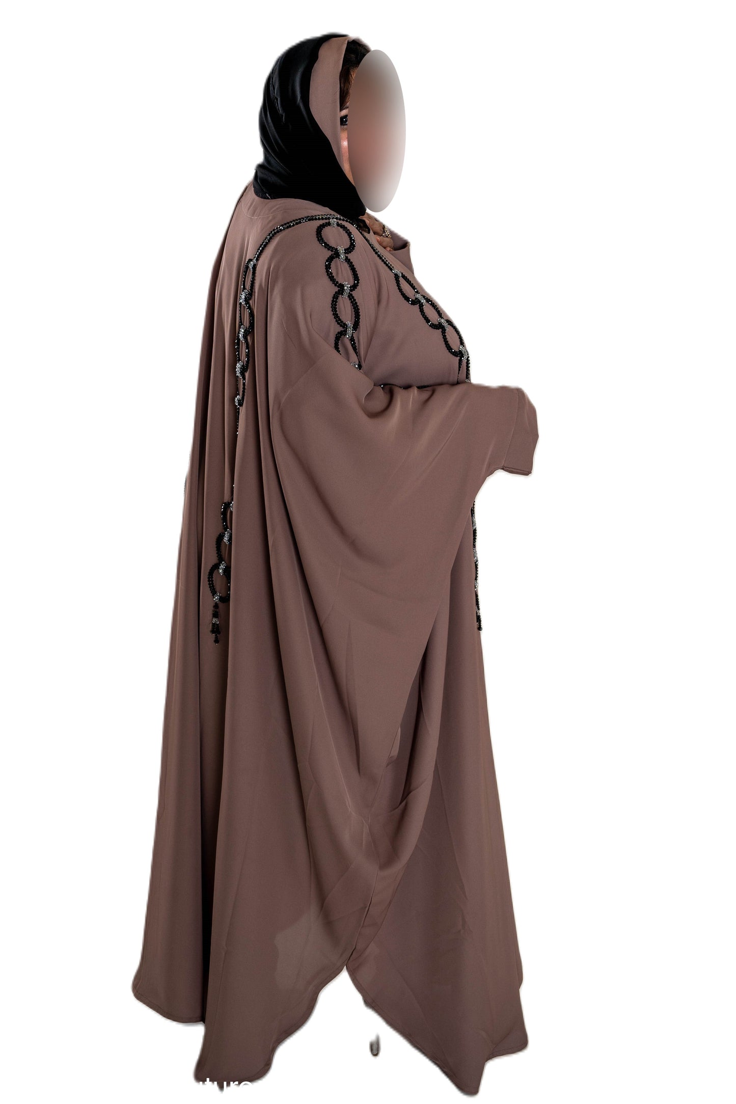 Elegant Pearls Embroidered Colour Abaya with High-Quality Materials for Special Occasions and Everyday Wear