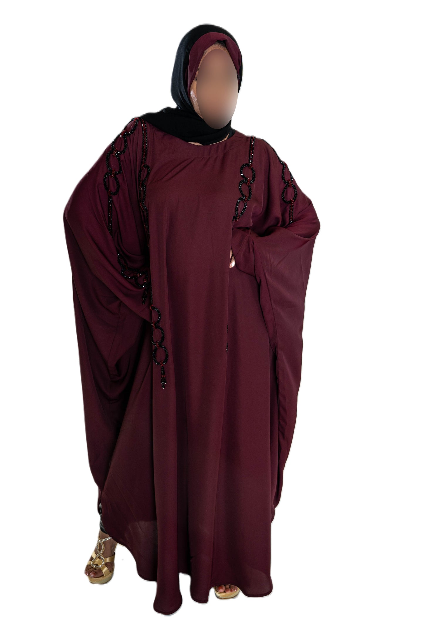 Elegant Pearls Embroidered Colour Abaya with High-Quality Materials for Special Occasions and Everyday Wear