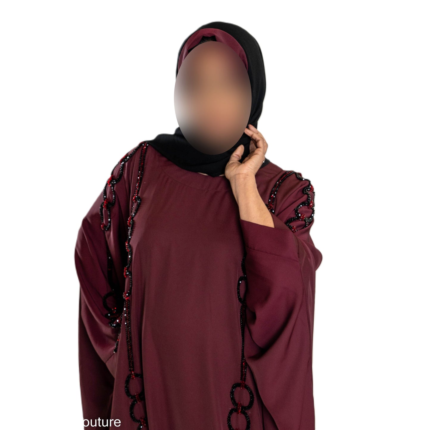 Elegant Pearls Embroidered Colour Abaya with High-Quality Materials for Special Occasions and Everyday Wear