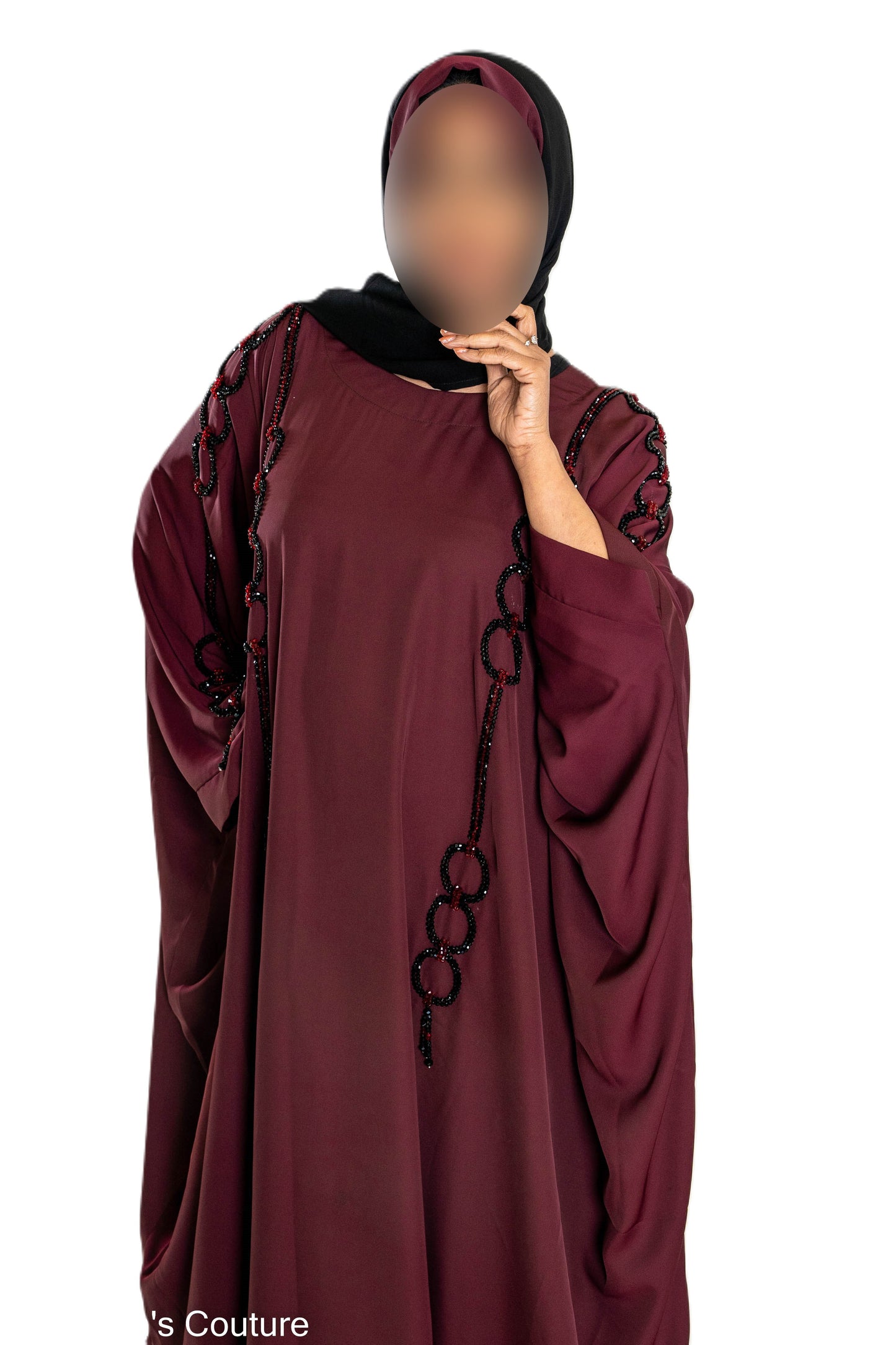 Elegant Pearls Embroidered Colour Abaya with High-Quality Materials for Special Occasions and Everyday Wear