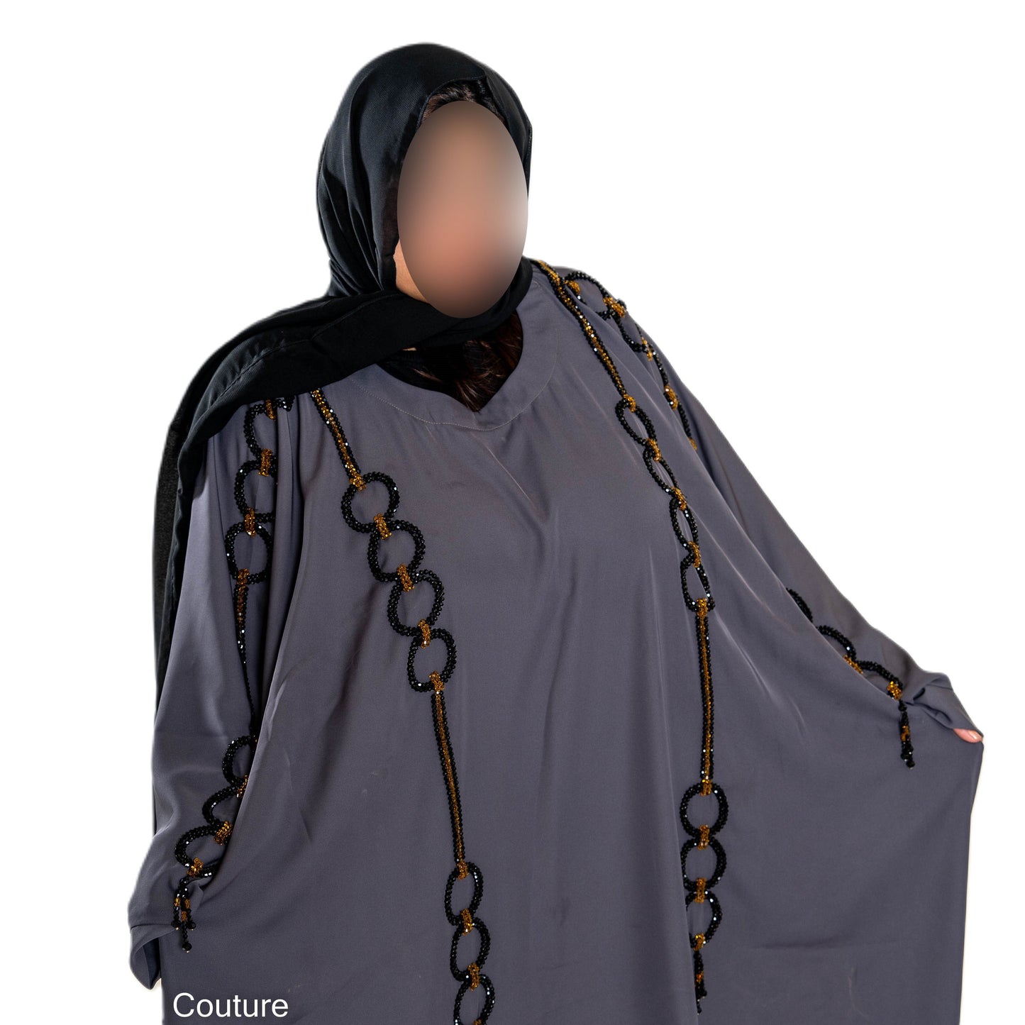 Elegant Pearls Embroidered Colour Abaya with High-Quality Materials for Special Occasions and Everyday Wear