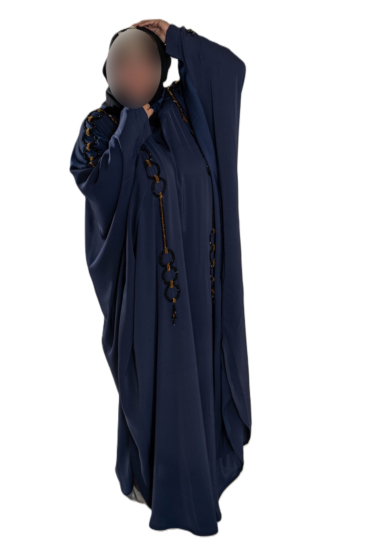 Multi Pearls Embroidered Colour Abaya with Elegant Style and Intricate Details for Formal Occasions