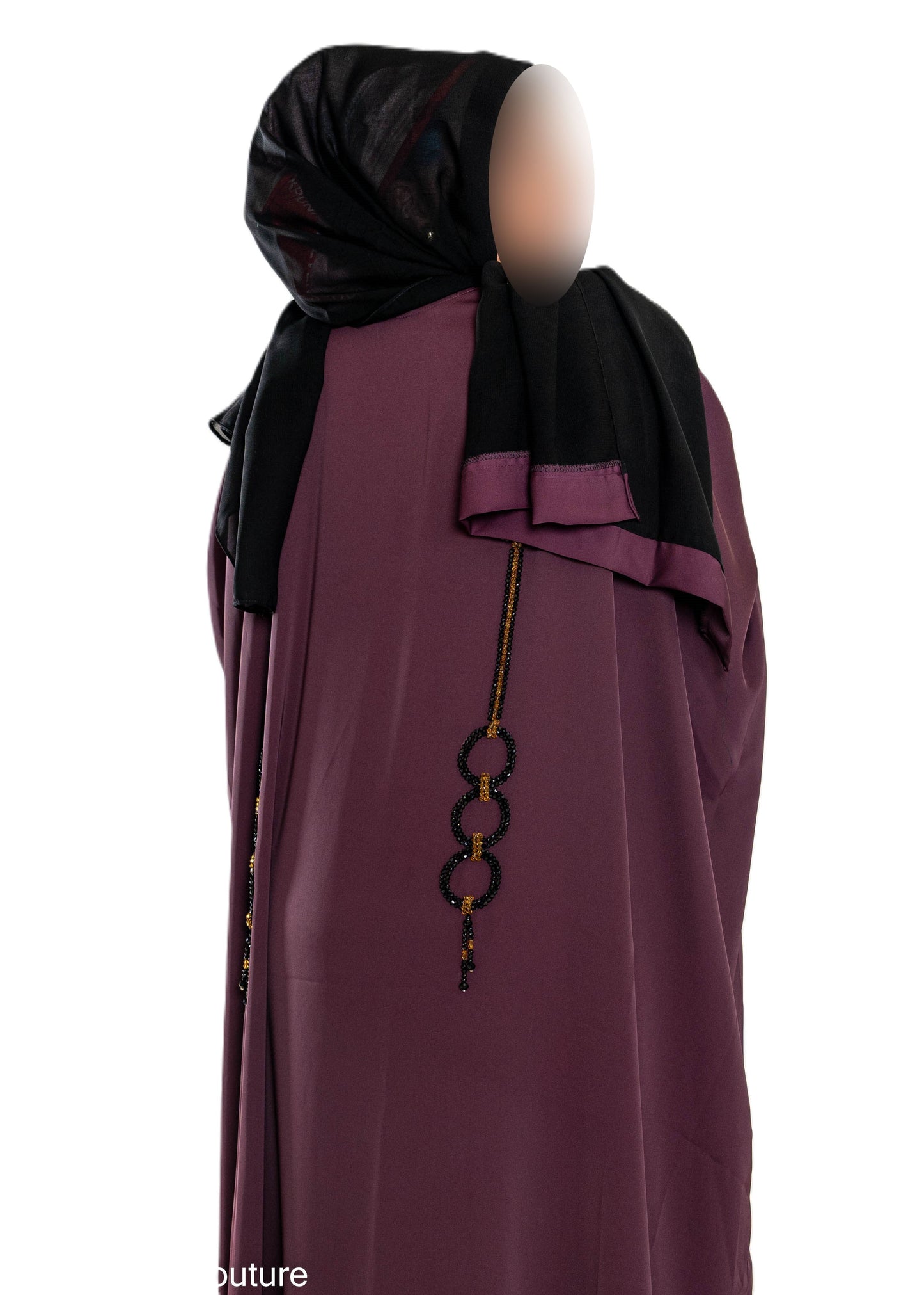 Multi Pearls Embroidered Colour Abaya with Elegant Style and Intricate Details for Formal Occasions